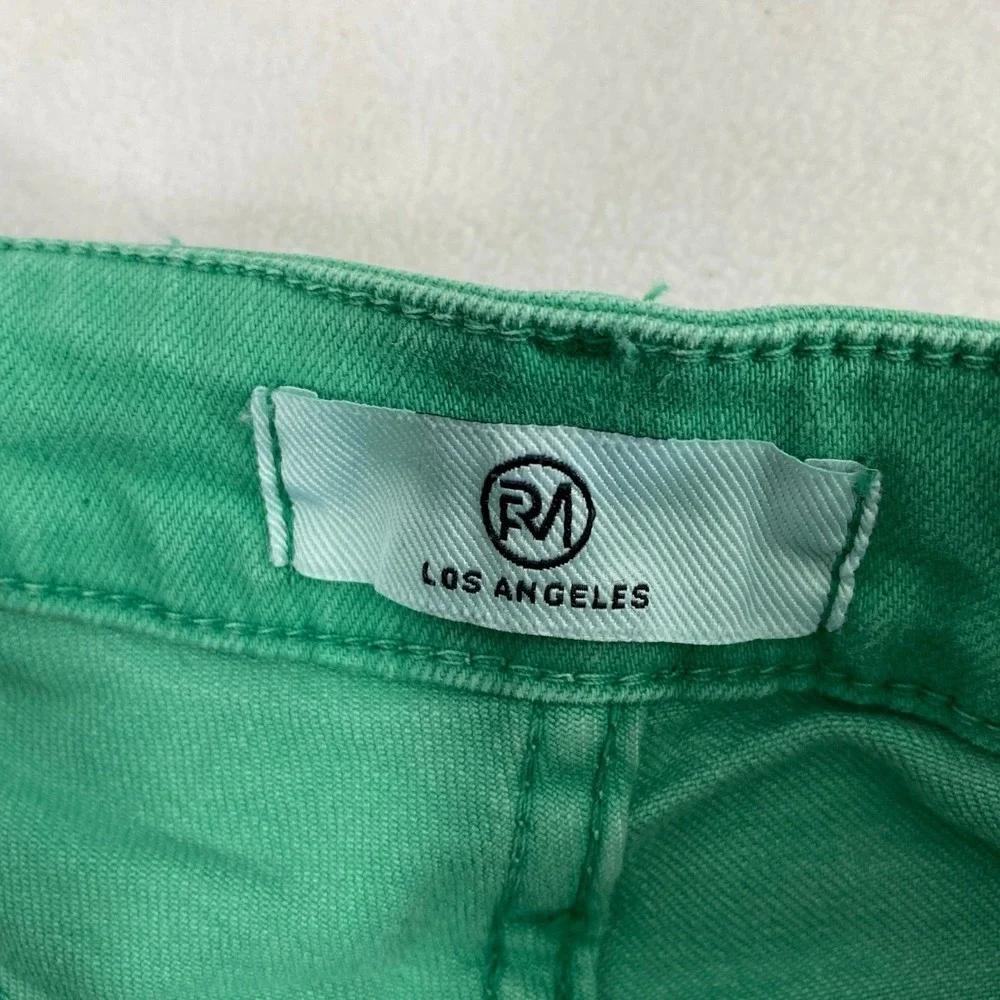 Womens Green Denim Shorts Size Medium 26